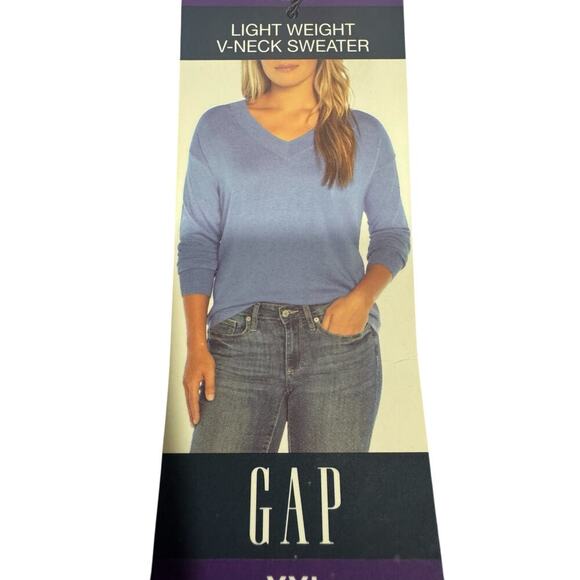 Gap Light Weight V-Neck Sweater Blue Size XXL NWT - Picture 2 of 12